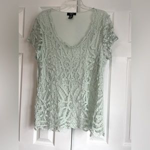 Lace shell top.